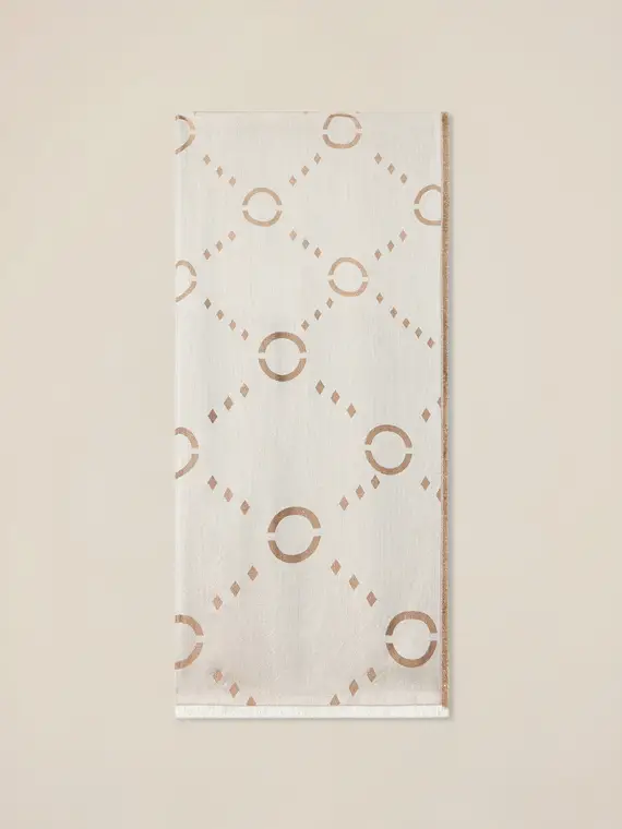 Foulard con ricamo geometrico Donna miniatura 2