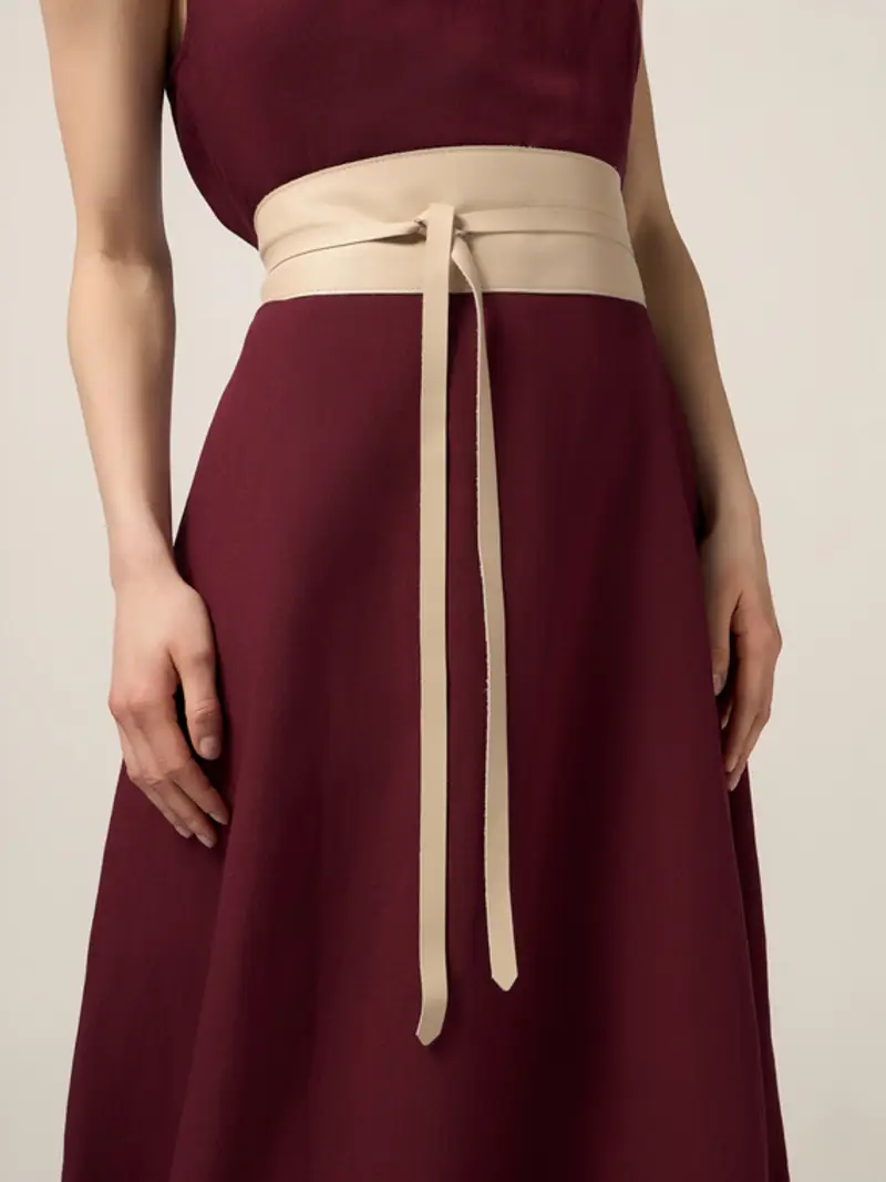 Oltre - Fusciacca in vera pelle Donna, Beige Taglia: 02