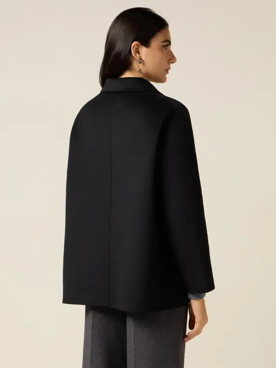 Giacca destrutturata misto lana con spille Donna, Nero miniatura 2