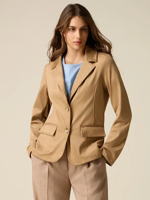 Giacca effetto nabuk Donna, Beige