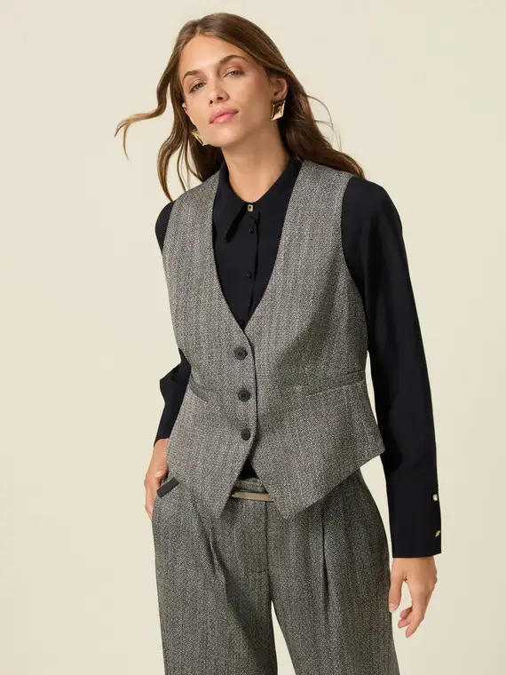 Oltre Gilet Donna Grigio 2808378 miniatura 2