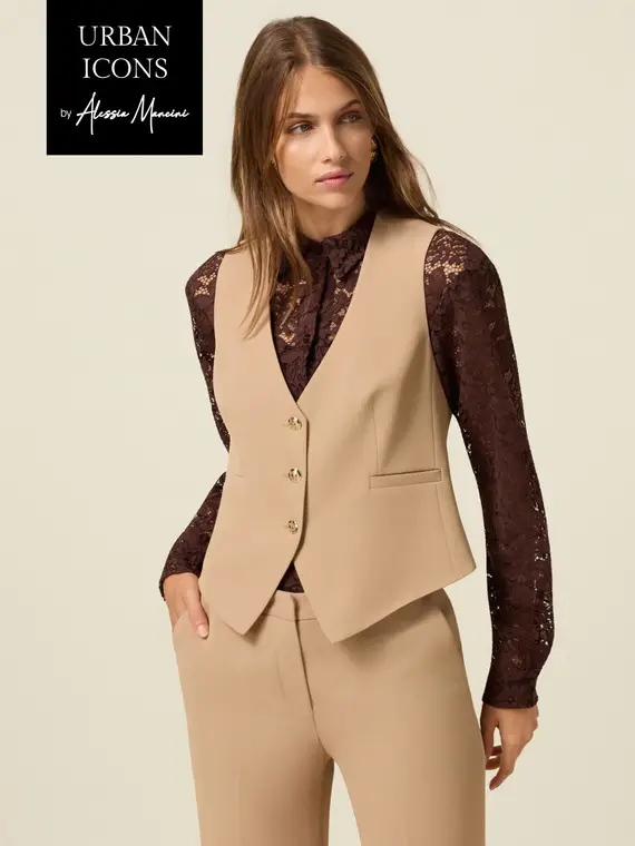 Oltre Gilet Donna Beige 2808377
