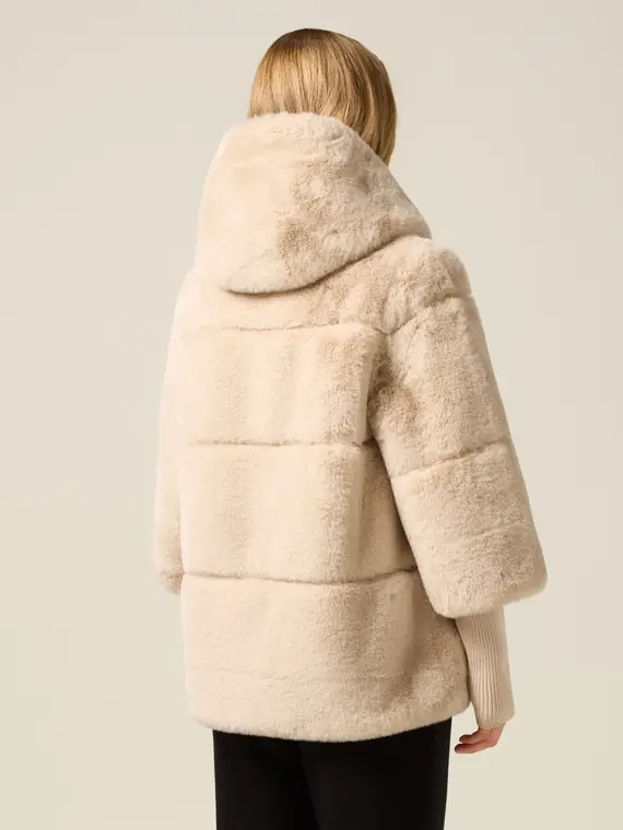 Giubbotto con cappuccio Donna, Beige miniatura 2