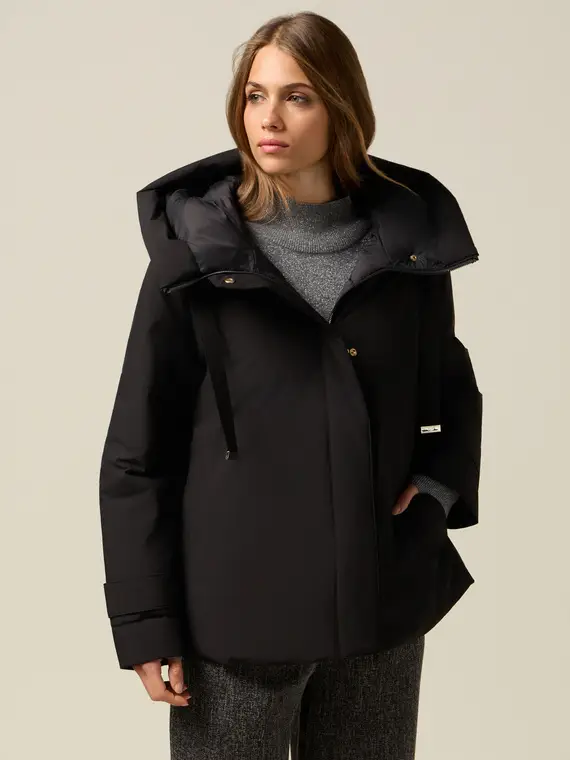 Giubbotto con cappuccio Donna, Nero