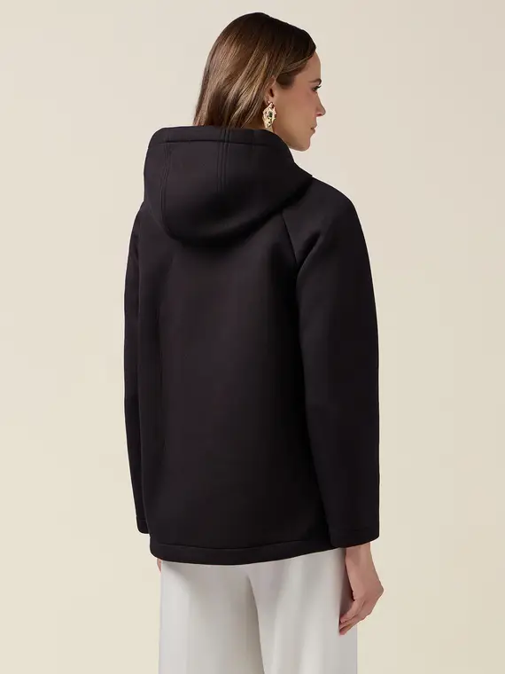 Giubbotto con cappuccio e zip Donna, Nero miniatura 2