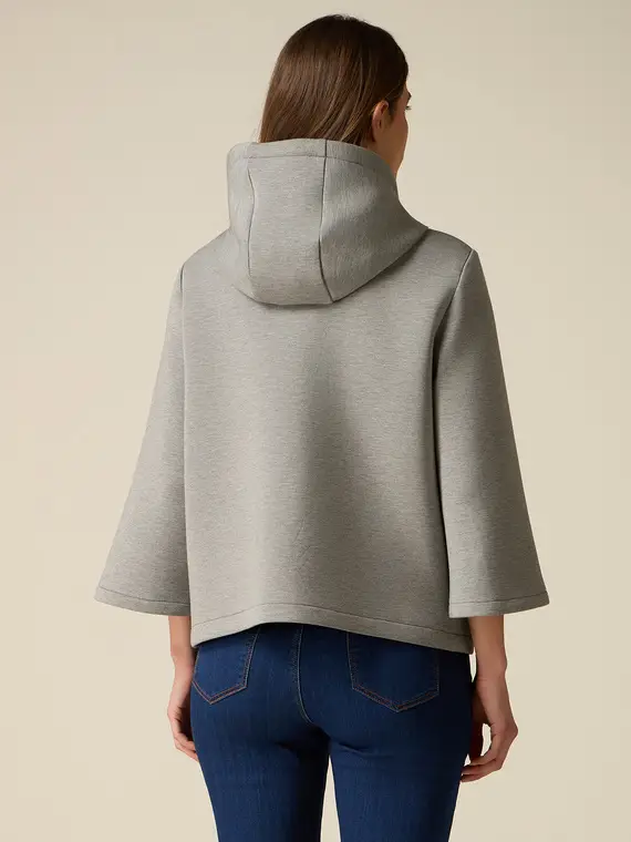 Giubbotto in scuba con applicazioni gioiello Donna, Grigio miniatura 2