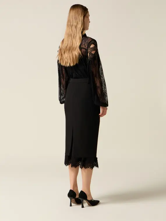 Gonna tubino con bordo in pizzo Donna miniatura 2