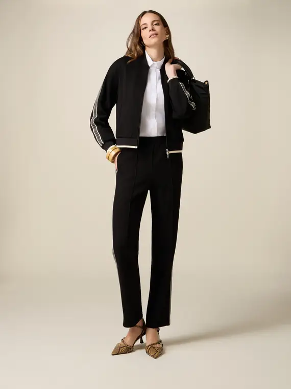 Joggers con tape bicolor Donna, Nero