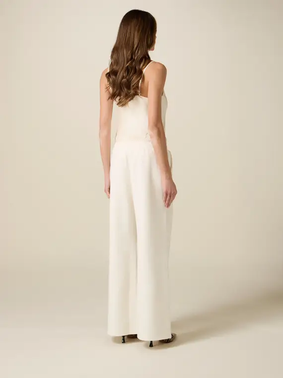 Joggers in felpa con pizzo Donna, Bianco miniatura 2