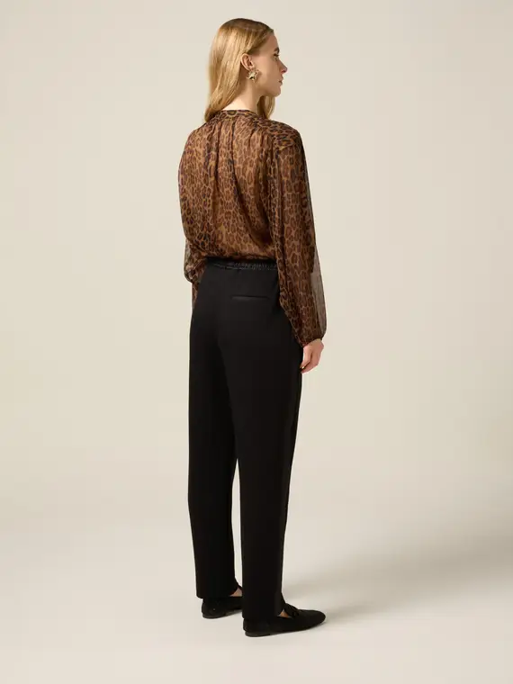 Joggers in scuba con coulisse Donna, Nero miniatura 2