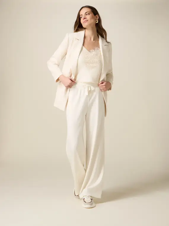 Joggers soft touch Donna, Bianco