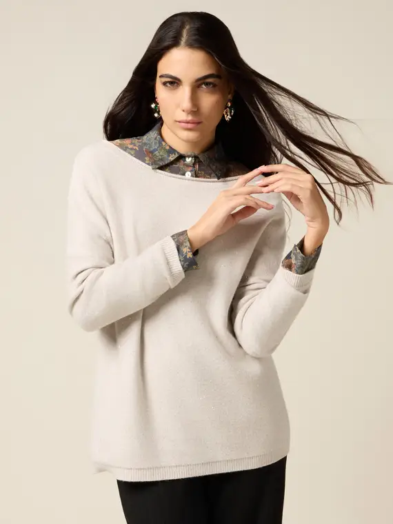 Maglia con micro paillettes Donna