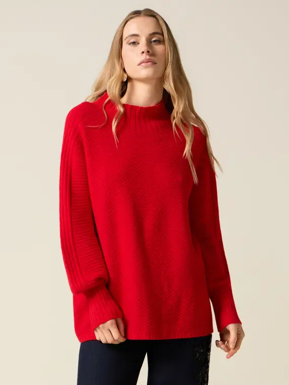 Maglia dolcevita over Donna, Rosso