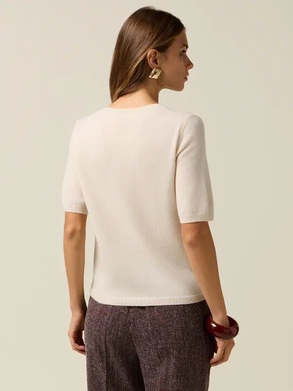 Maglia girocollo in puro cashmere Donna miniatura 2