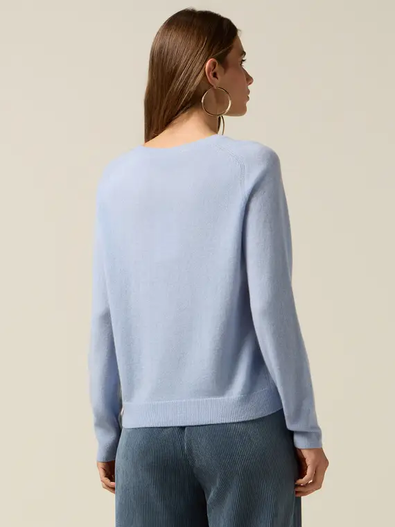 Maglia girocollo in puro cashmere Donna miniatura 2