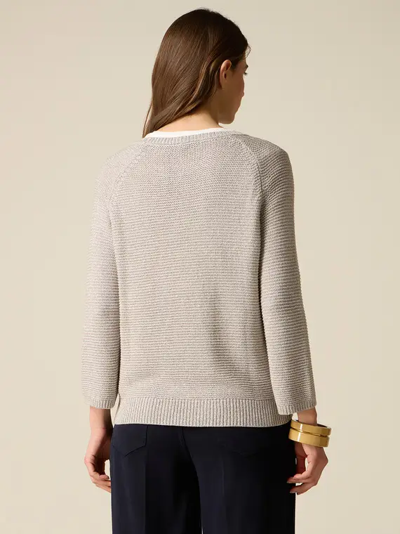 Maglia in filato lurex Donna, Argento + miniatura 2