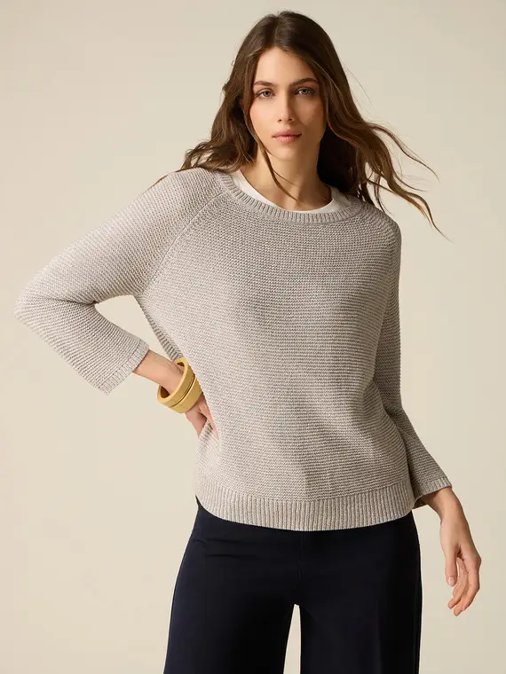 Maglia in filato lurex Donna, Argento +
