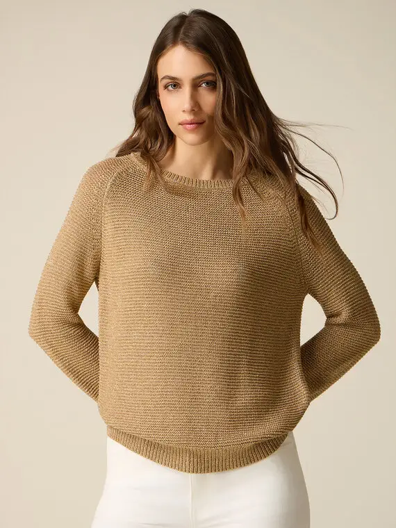 Maglia in filato lurex Donna, Oro +