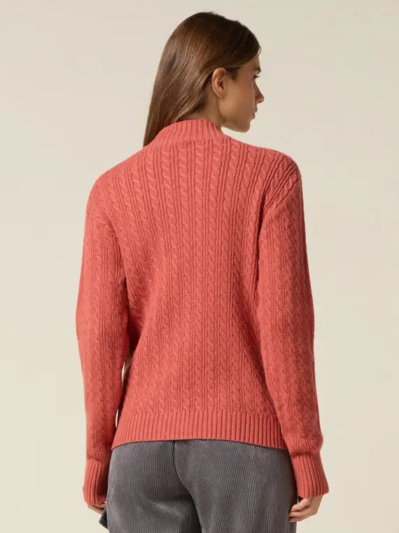 Maglia lupetto lavorata a trecce Donna miniatura 2