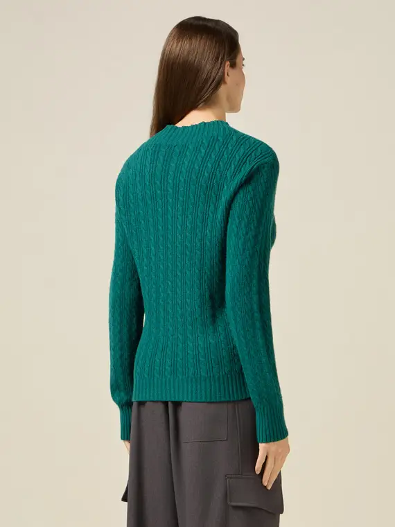 Maglia lupetto lavorata a trecce Donna miniatura 2