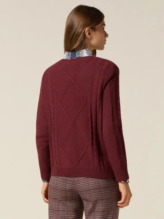 Maglia misto cashmere con castoni Donna miniatura 2