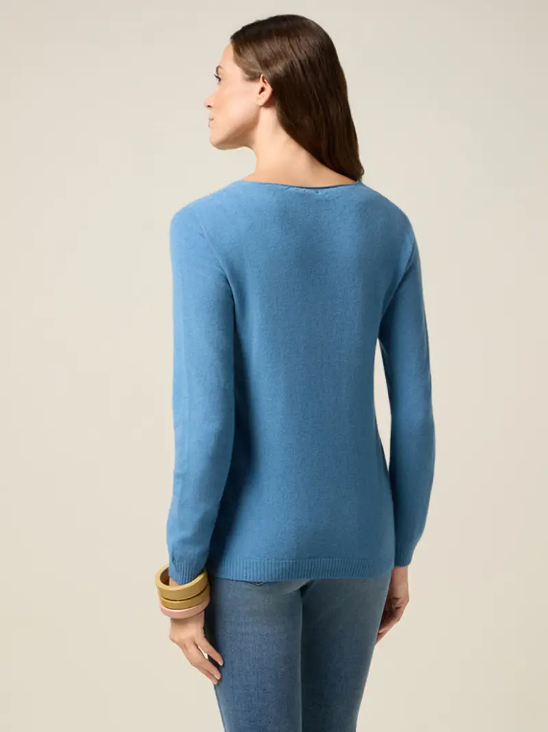 Maglia misto viscosa con scollo a V Donna miniatura 2