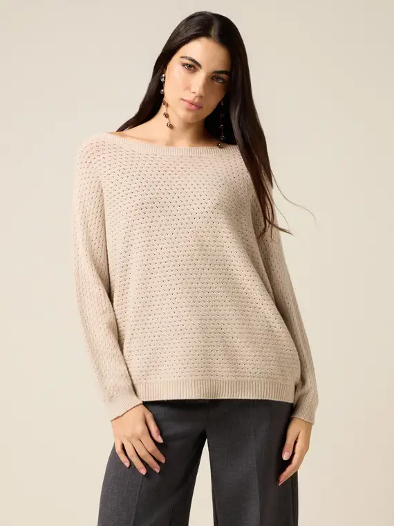 Maglia misto viscosa lavorazione traforata Donna