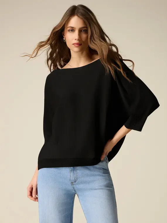 Maglia seamless Donna, Nero