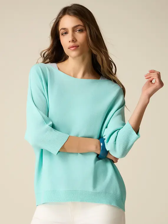 Maglia seamless Donna, Verde acqua