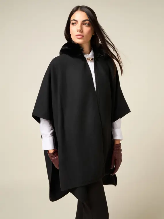Maxi poncho con cappuccio Donna