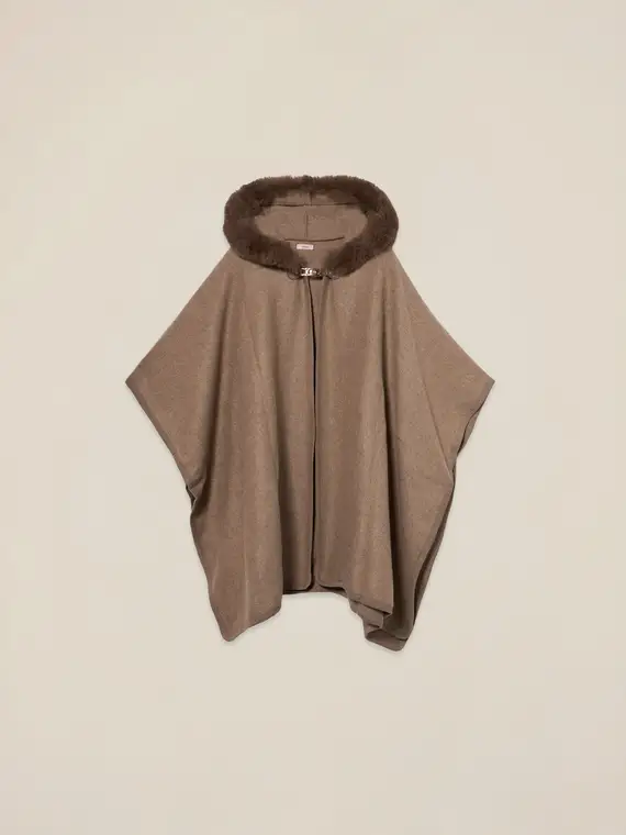 Maxi poncho con cappuccio Donna miniatura 2