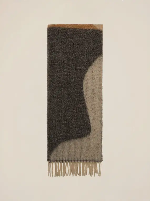 Maxi sciarpa con frange Donna miniatura 2