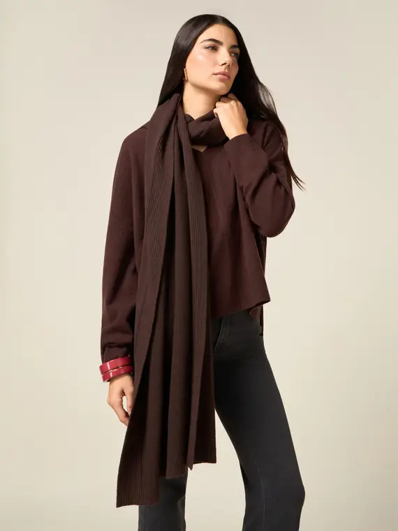 Maxi sciarpa in maglia misto viscosa Donna
