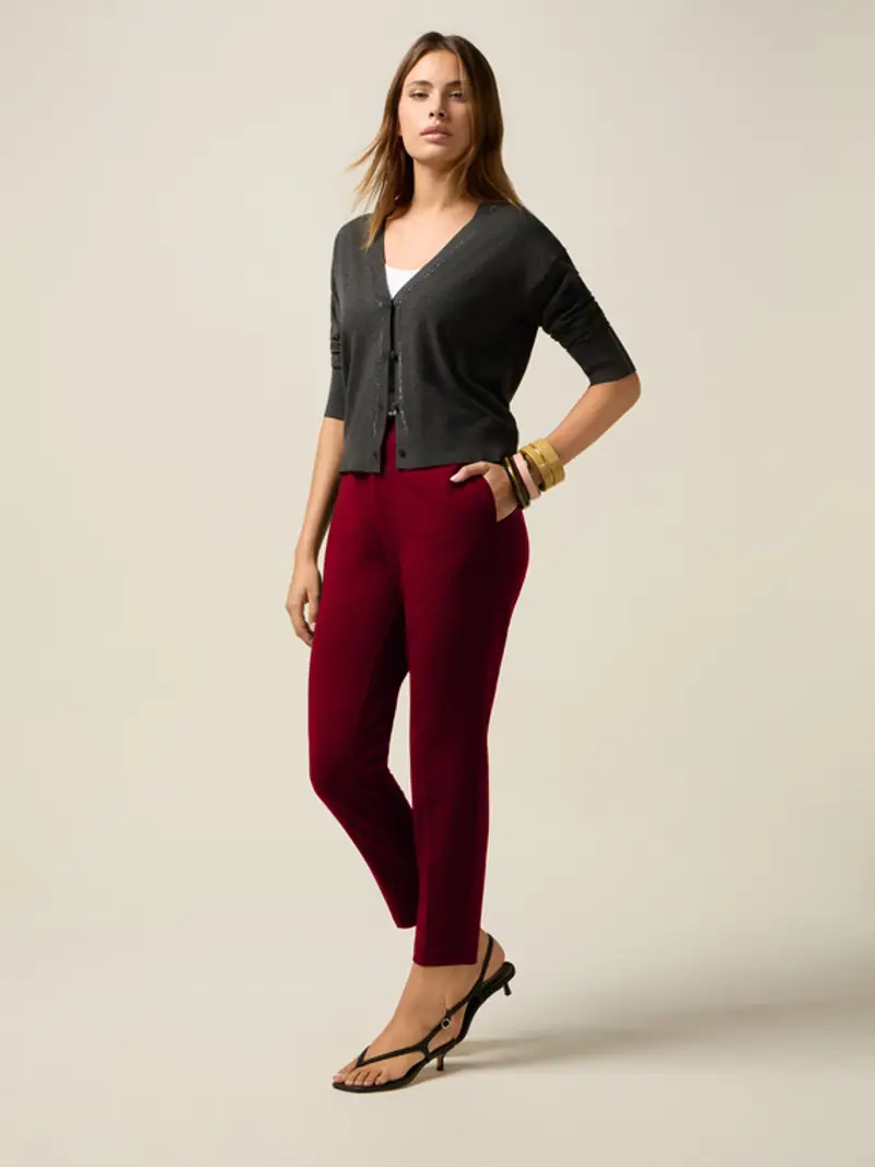 Pantaloni a sigaretta Donna, Rosso