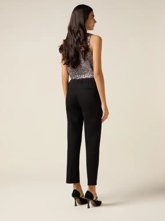 Pantaloni a sigaretta in punto milano Donna miniatura 2