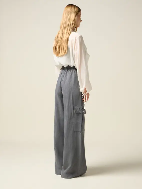 Oltre Pantaloni cargo Donna Grigio 2808411 miniatura 2