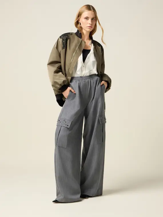 Oltre Pantaloni cargo Donna Grigio 2808411