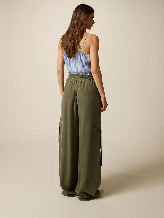 Oltre Pantaloni cargo Donna Verde 4377810 miniatura 2
