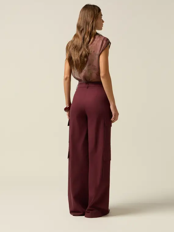 Oltre Pantaloni cargo Donna Bordeaux 3241485 miniatura 2