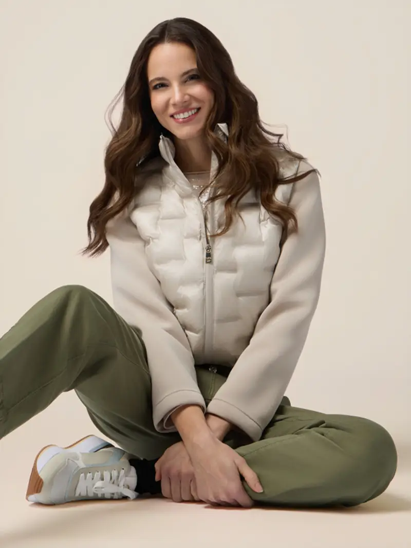 Oltre - Pantaloni chino misto tencel Donna, Verde militare Taglia: 44