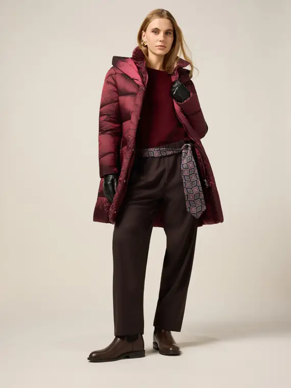 Pantaloni con cintura a cravatta Donna, Marrone