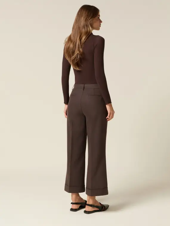 Pantaloni cropped con risvolto Donna miniatura 2