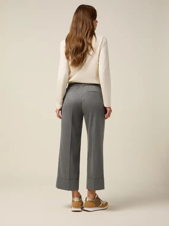 Pantaloni cropped in flanella Donna miniatura 2