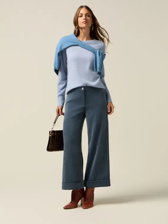 Pantaloni cropped in velluto Donna