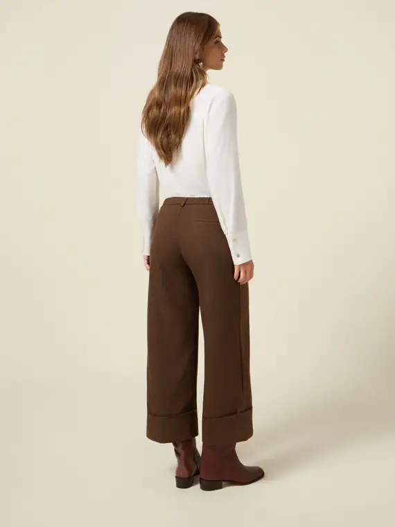 Pantaloni cropped micro pied de poule Donna miniatura 2