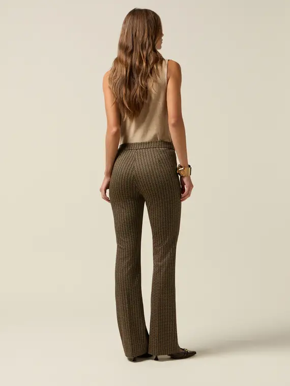 Pantaloni flare in punto milano fantasia Donna miniatura 2