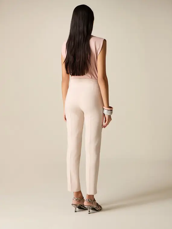 Pantaloni in tessuto tecnico Donna, Beige miniatura 2