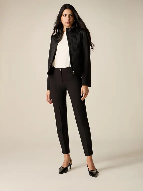 Pantaloni in tessuto tecnico Donna, Nero