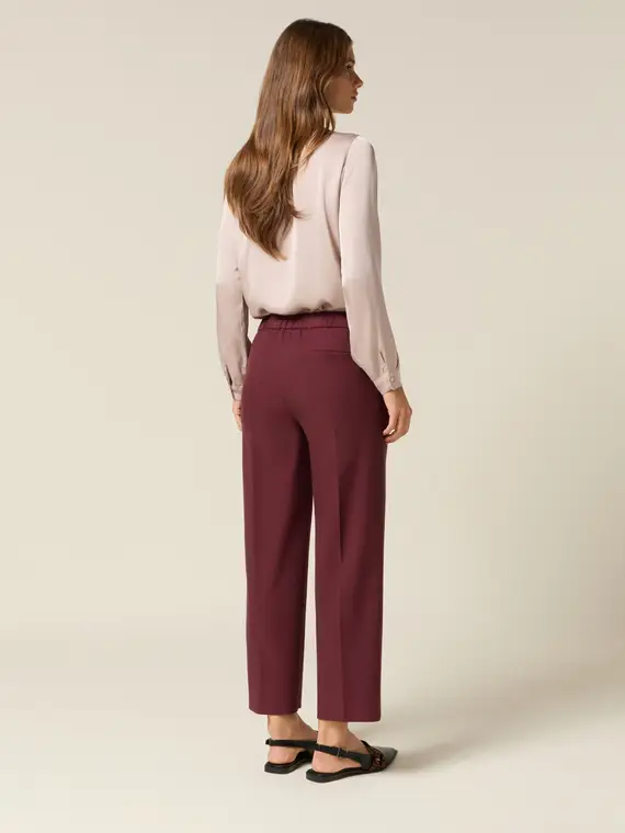 Pantaloni in twill Donna, Bordeaux miniatura 2