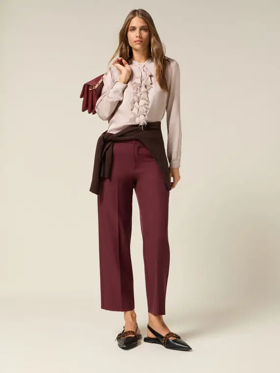 Pantaloni in twill Donna, Bordeaux